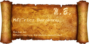 Móricz Barakony névjegykártya